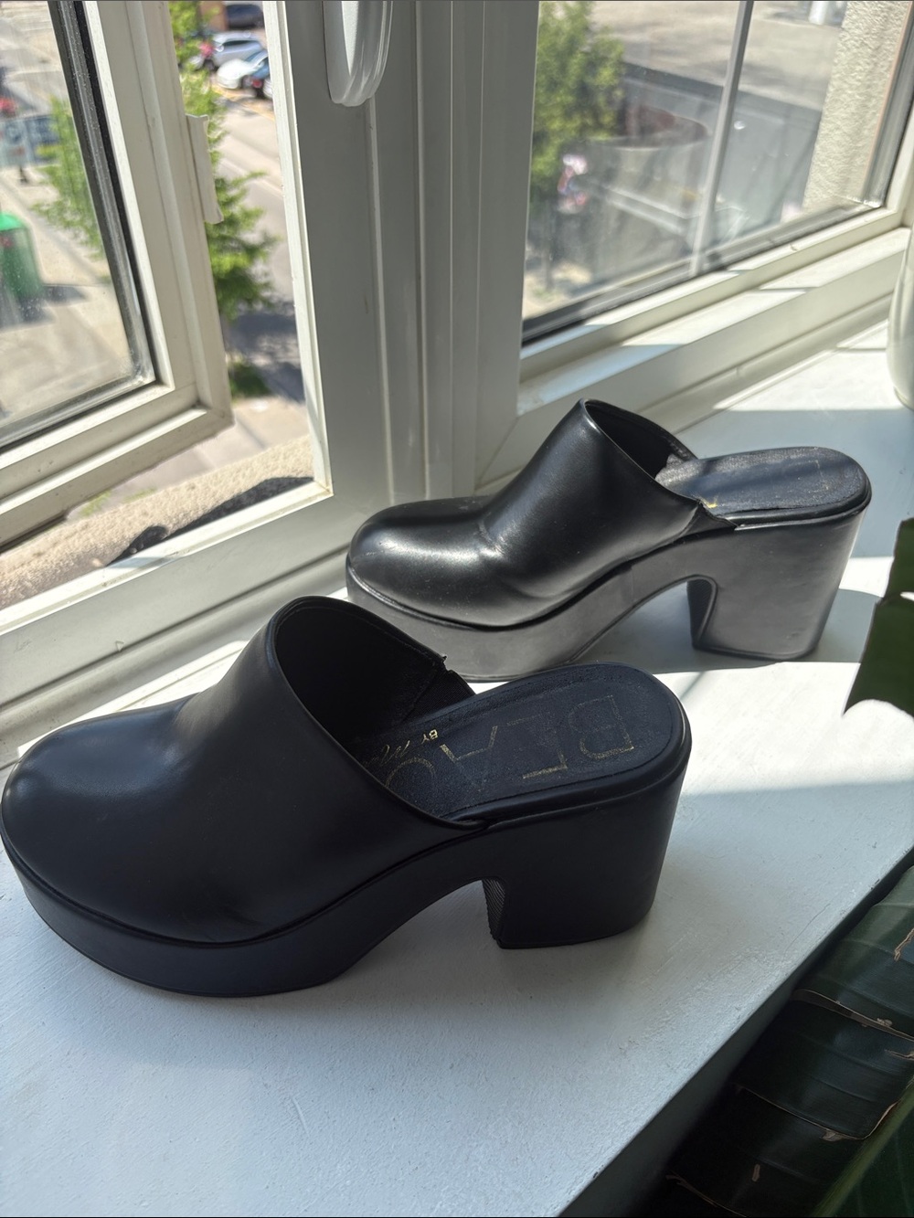 Matisse Black Platform Mule Wedges